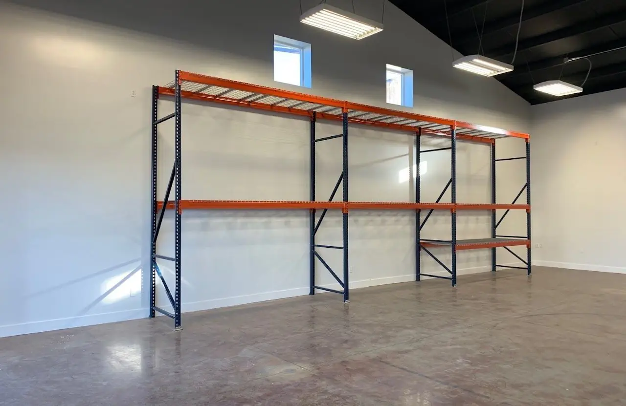 New pallet racking installed in a warehouse